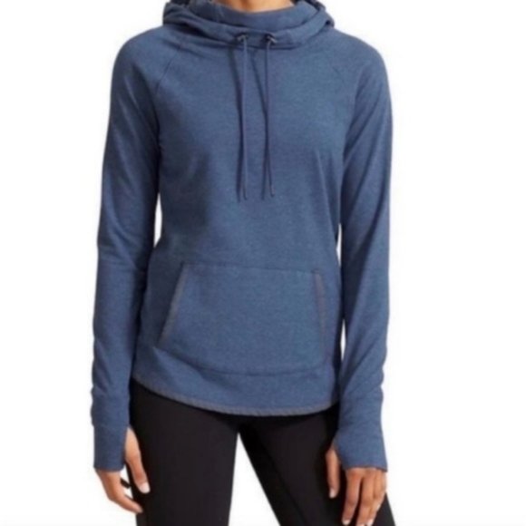 Athleta Tops - ATHLETA Sentry Heather Blue Hoodie Pullover